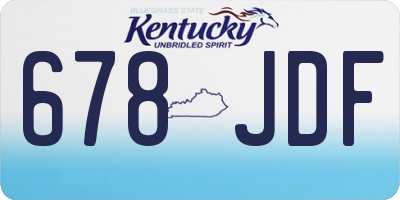 KY license plate 678JDF