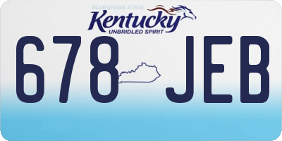 KY license plate 678JEB