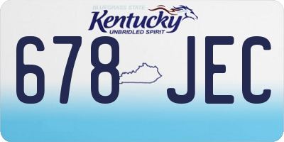 KY license plate 678JEC