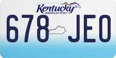KY license plate 678JEO