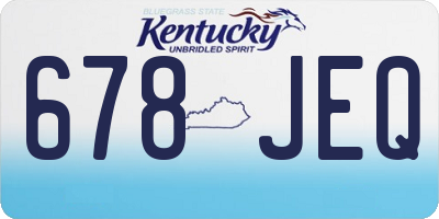 KY license plate 678JEQ