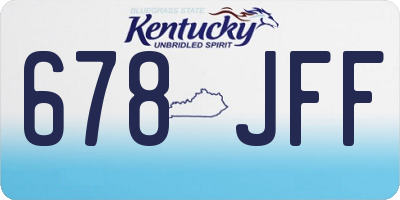 KY license plate 678JFF