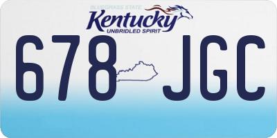 KY license plate 678JGC