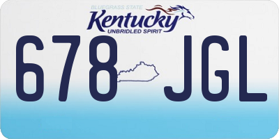 KY license plate 678JGL
