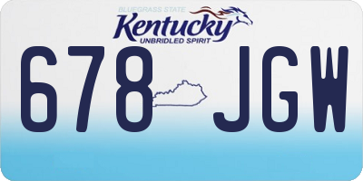 KY license plate 678JGW