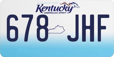 KY license plate 678JHF