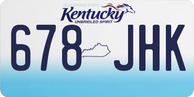 KY license plate 678JHK