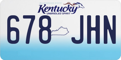 KY license plate 678JHN