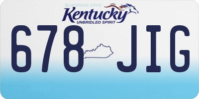 KY license plate 678JIG