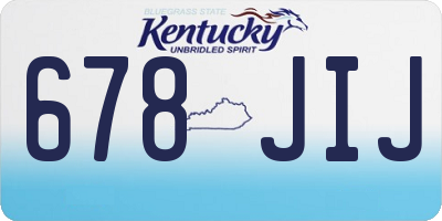 KY license plate 678JIJ