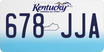 KY license plate 678JJA