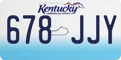 KY license plate 678JJY