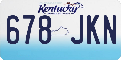 KY license plate 678JKN