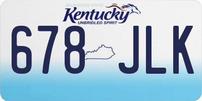 KY license plate 678JLK