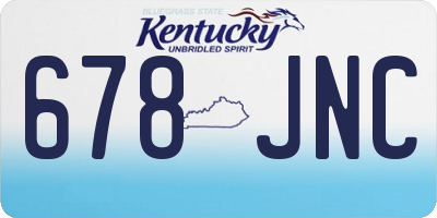 KY license plate 678JNC