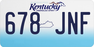KY license plate 678JNF
