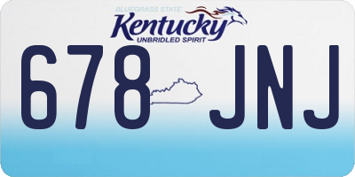 KY license plate 678JNJ