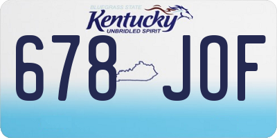 KY license plate 678JOF