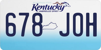 KY license plate 678JOH