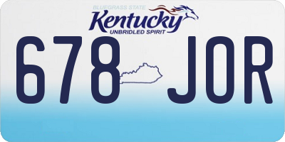 KY license plate 678JOR