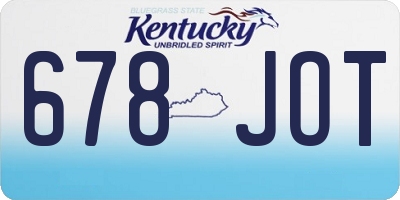 KY license plate 678JOT