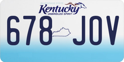 KY license plate 678JOV