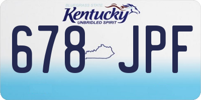 KY license plate 678JPF