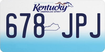 KY license plate 678JPJ