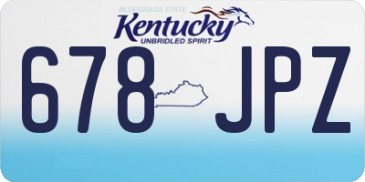 KY license plate 678JPZ