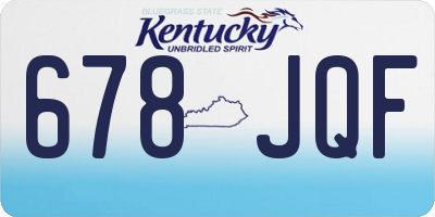 KY license plate 678JQF