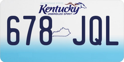 KY license plate 678JQL