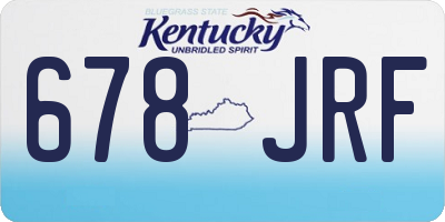 KY license plate 678JRF