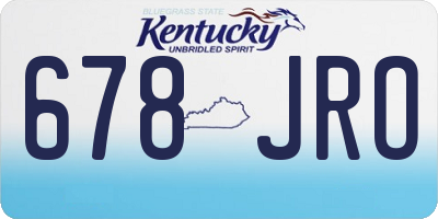KY license plate 678JRO