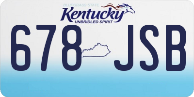 KY license plate 678JSB