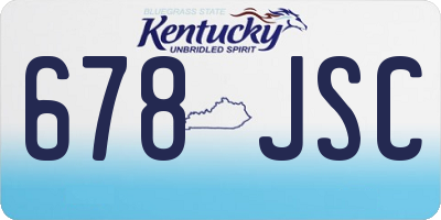 KY license plate 678JSC