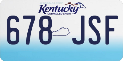 KY license plate 678JSF