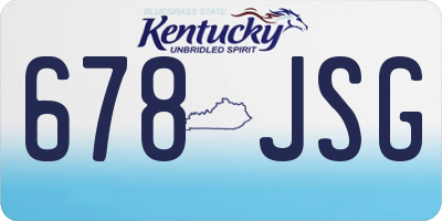 KY license plate 678JSG