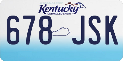 KY license plate 678JSK