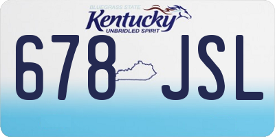 KY license plate 678JSL