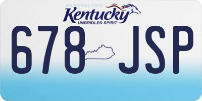 KY license plate 678JSP