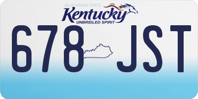 KY license plate 678JST