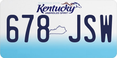 KY license plate 678JSW