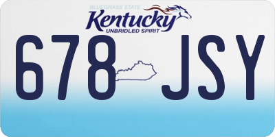 KY license plate 678JSY