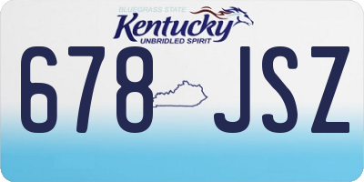 KY license plate 678JSZ