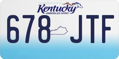 KY license plate 678JTF