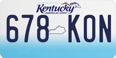 KY license plate 678KON
