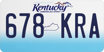 KY license plate 678KRA