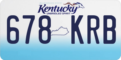 KY license plate 678KRB