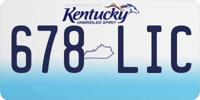 KY license plate 678LIC