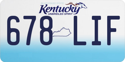 KY license plate 678LIF